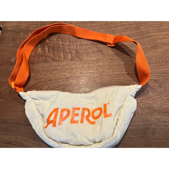 Aperol Spritz Fanny Pack Crossbody Bag Cream Orange Adjustable Strap Promo - Picture 1 of 8